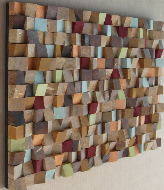 80 x 120 inch - Extra Large Reclaimed Wood wall Art, wood mosaic, geometric art, wood wall art