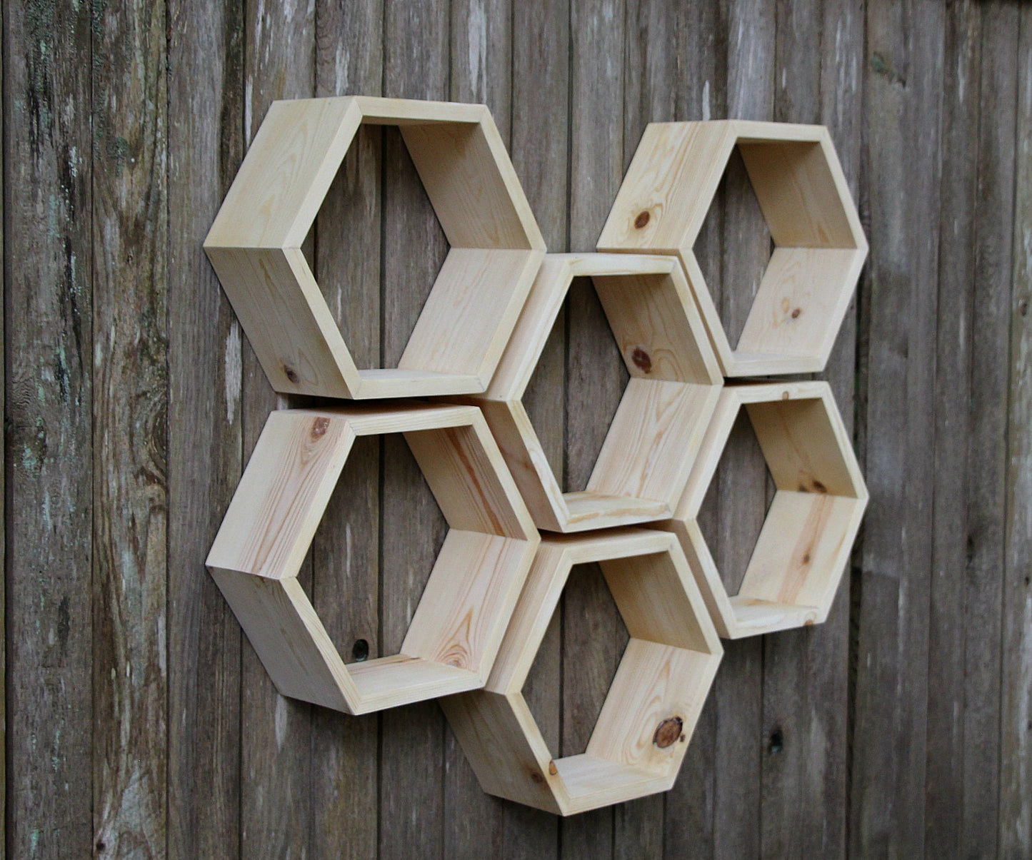 set of 6 Large Hexagon Shelves, Hexagon Shelf, Honeycomb Shelf, Honeycomb Shelves, Floating Hexagon Shelf, Floating Honeycomb Shelves