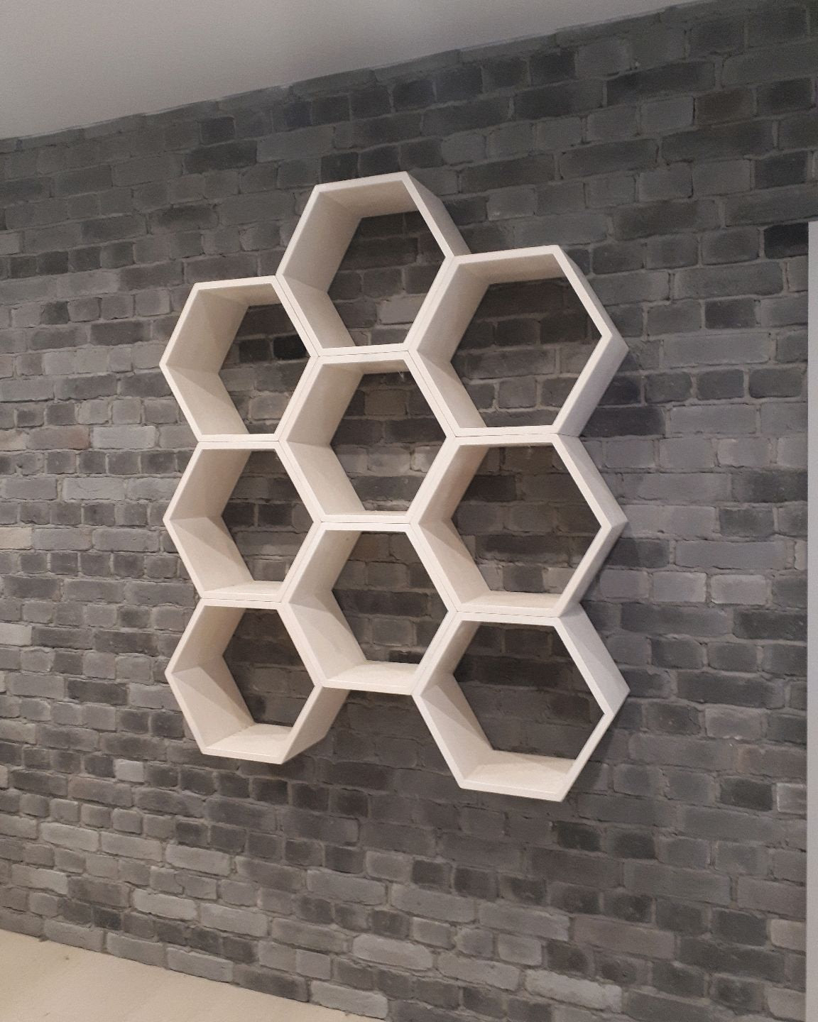 Large set,  9 Hexagon Shelves, Two colors, Honeycomb Shelf, Honeycomb Shelves, Floating Hexagon Shelf, Floating Honeycomb Hexagon