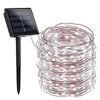 Solar Fairy Lights 200 LED  with Remote Control. Waterproof 66ft Silver Wire Lights. 8 Modes outdoor Garden String Lights for Home PatioYard