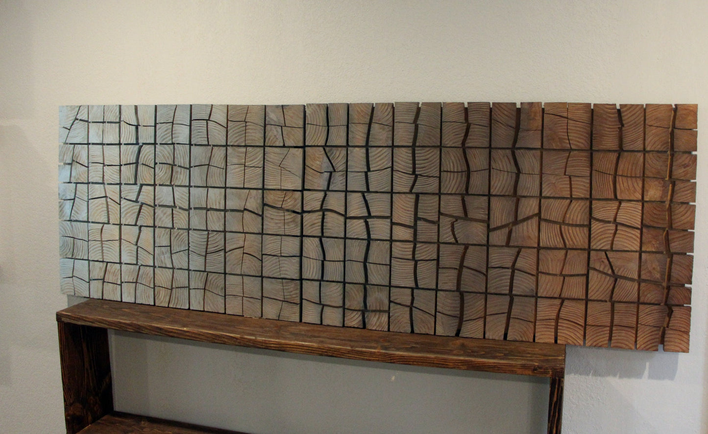 Large 30x90 inch Rustic Wood wall Art, Large Wood mosaic, Geometric art, Wood wall art , Wood wall sculpture