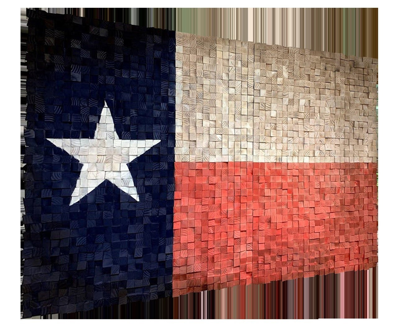 Large 55 x 82 inch TEXAS flag, Rustic Handmade in the USA wood wall Art. Reclaimed Wood wall Art, Wood mosaic, Geometric art, Wood wall art