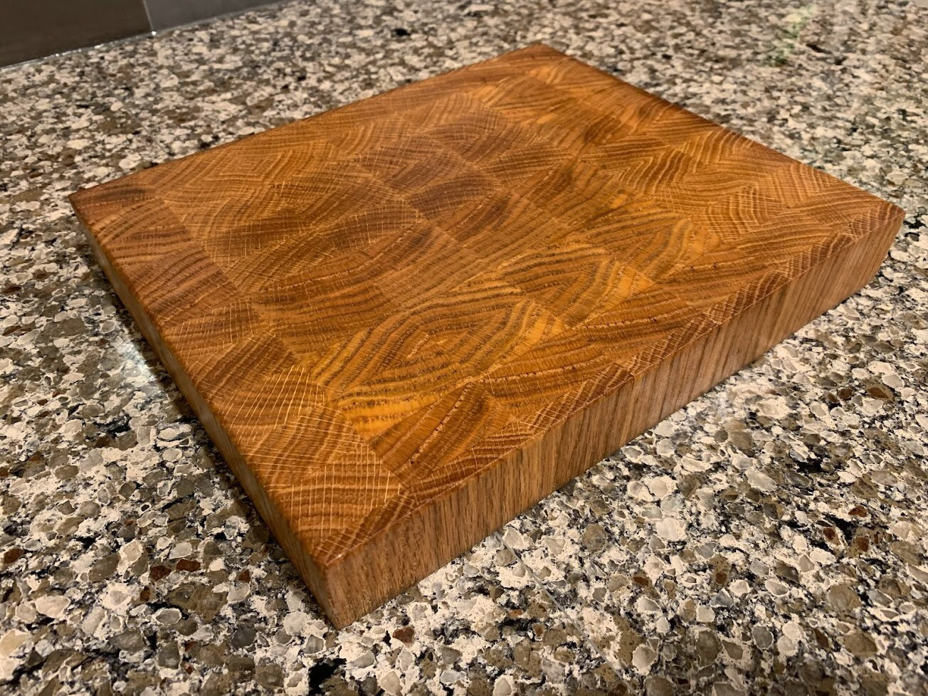 Oak Cutting Board End Grain Butcher Block - Large Wooden Cutting Board for Kitchen, Handmade from oak hard wood