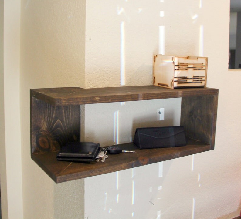 Modern large corner shelf. Floating Wrap Around Wall Shelves, Wall Mounted Corner Shelving Unit