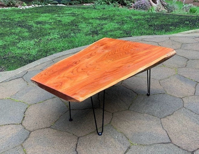 Large Live Edge Cedar End coffee table/end or side table!  Reclaimed wood - Cedar wood - make to order -Live edge table, side table
