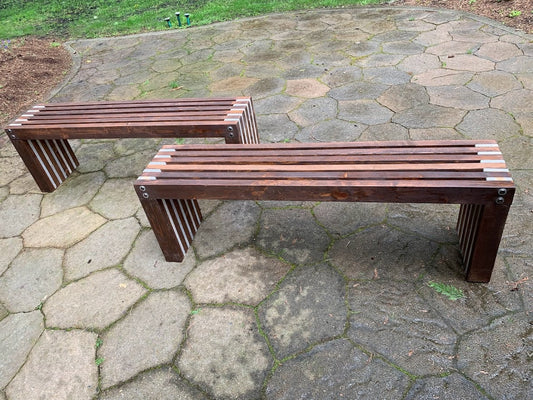 Set of 2: Bench Indoor or Outdoor Furniture, Patio Furniture,  Patio bench, deck bench, porch bench, decorative bench, made to order